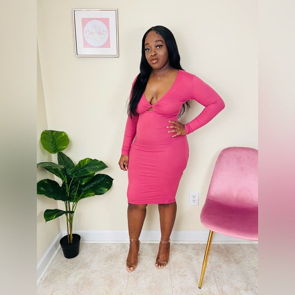 Dresses & Skirts - Dark Mauve Bodycon Midi Dress